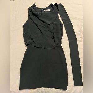 Amanda Uprichard Dark Green Classy Sleeveless Mini Dress